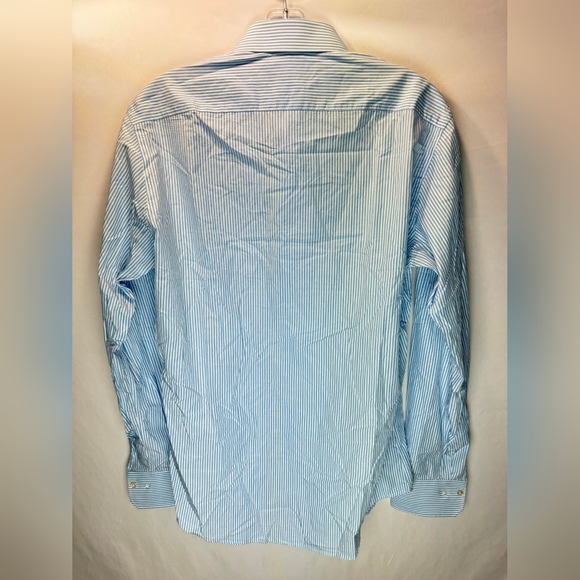 Pal Zileri Shirt Blue Stripe Dress Shirt Button-Up 40 15¼ - Picture 6 of 8